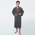 thumbnail image 1 of GOLD TEXTILES Men's Bathrobe – Terry Cloth, Gray, X-Large, 100% Cotton, Lightweight, Adjustable Belt & Collar – Single Pack, 1 of 6