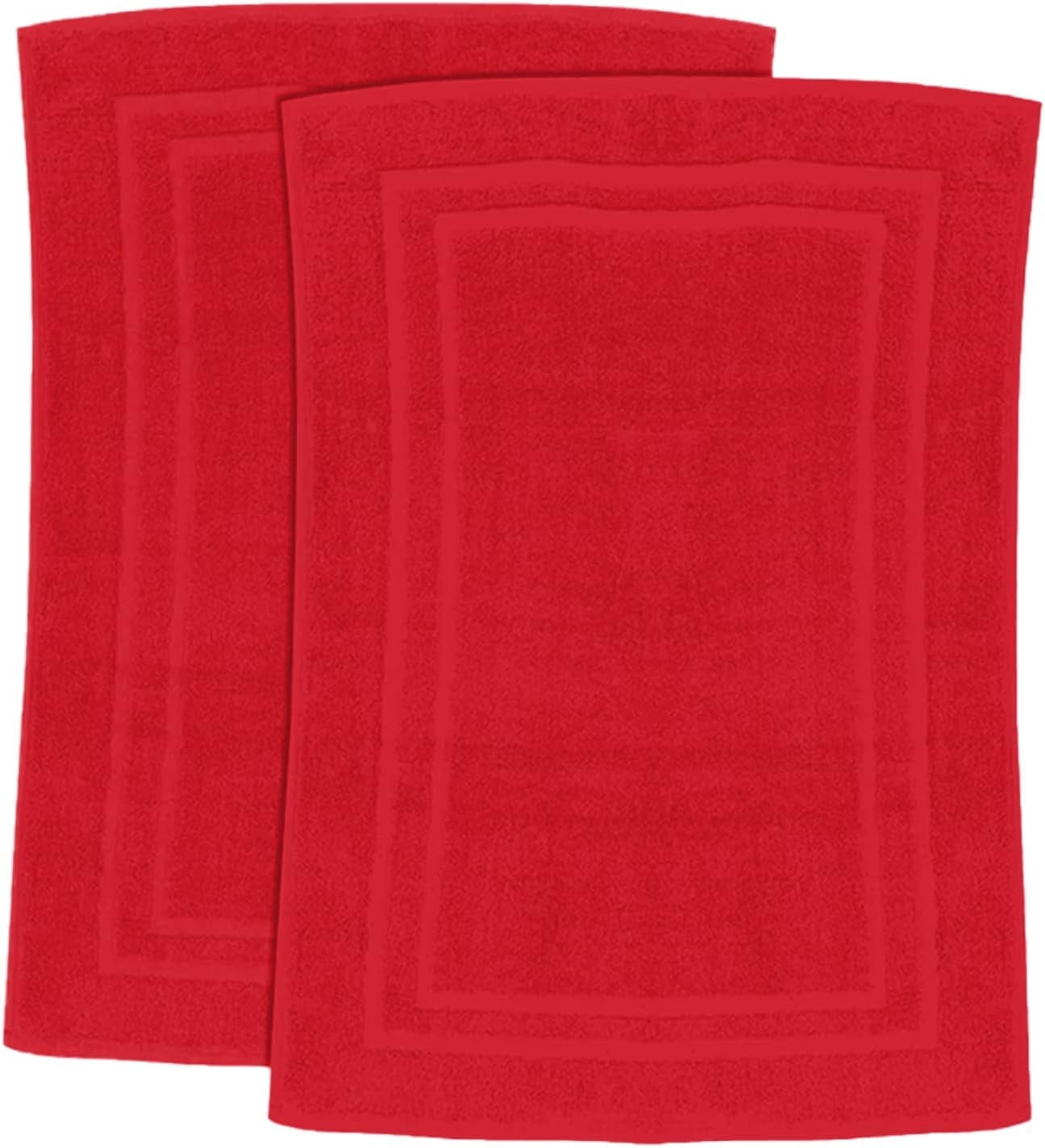GOLD TEXTILES Premium Bath Mats 22x34 - Red Pack of 2 | Soft, Absorbent ...