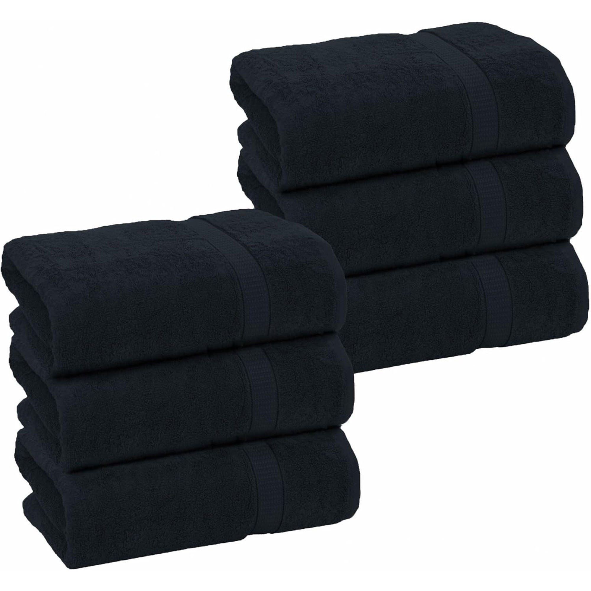 GOLD TEXTILES Premium Bath Towels 24x50 - Cool Grey Pack of 6 | Soft, Absorbent, 100% Cotton Towels for Home & Spa