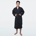 thumbnail image 1 of GOLD TEXTILES Premium Terry Cloth Men's Bathrobe – Black, Medium | Lightweight, Adjustable Belt With Collar, Cozy Comfort & Practical Pockets Pack Of 1, 1 of 5