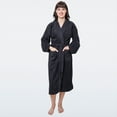 thumbnail image 1 of GOLD TEXTILES Premium Terry Cloth Robes for Women Lightweight Long Bathrobe, Adjustable Towel Robe Belt with Collar Large Long Black Pack of 1, 1 of 6