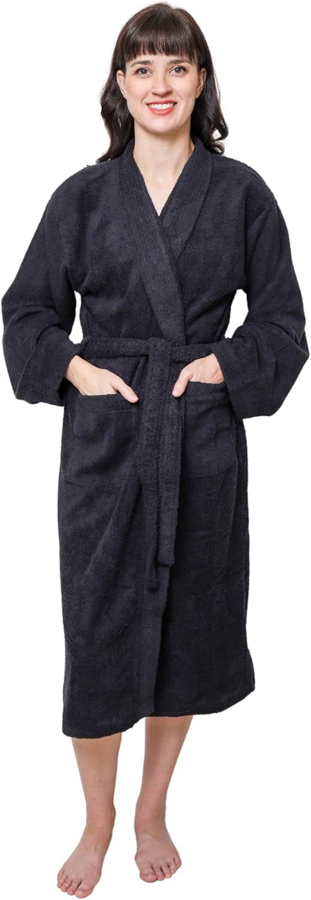 GOLD TEXTILES Premium Terry Cloth Robes for Women Lightweight Long ...