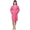 thumbnail image 1 of GOLD TEXTILES Premium Terry Cloth Robes for Women Lightweight Short Bathrobe, Adjustable Towel Robe Belt with Collar Large Shorts Rose Pack of 2, 1 of 6