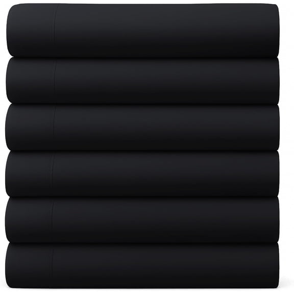 GOLD TEXTILES Twin Flat Sheet 6 Pack – Brushed Microfiber Top Sheets for Home, Hotel & Hospitality – Soft, Durable & Shrink-Resistant Flat Sheets, Easy-Care Bedding