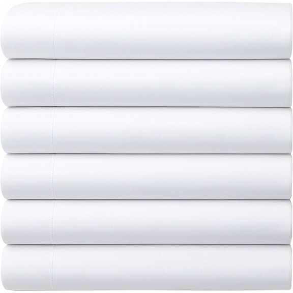 GOLD TEXTILES Twin Flat Sheet 6 Pack – Brushed Microfiber Top Sheets for Home, Hotel & Hospitality – Soft, Durable & Shrink-Resistant Flat Sheets, Easy-Care Bedding