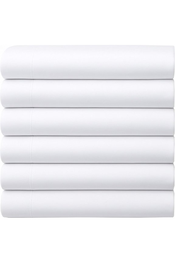 GOLD TEXTILES Twin Flat Sheet 6 Pack – Brushed Microfiber Top Sheets for Home, Hotel & Hospitality – Soft, Durable & Shrink-Resistant Flat Sheets, Easy-Care Bedding
