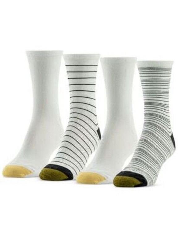 GOLD TOE Ladies Designer Collection 4-Pk Socks Size 6-9, Sunset Stripe Midi