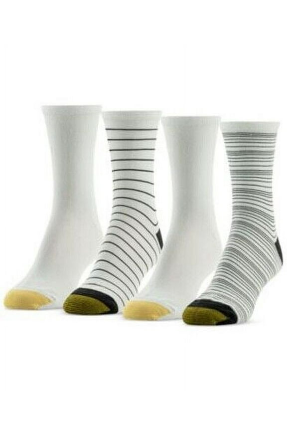 GOLD TOE Ladies Designer Collection 4-Pk Socks Size 6-9, Sunset Stripe Midi