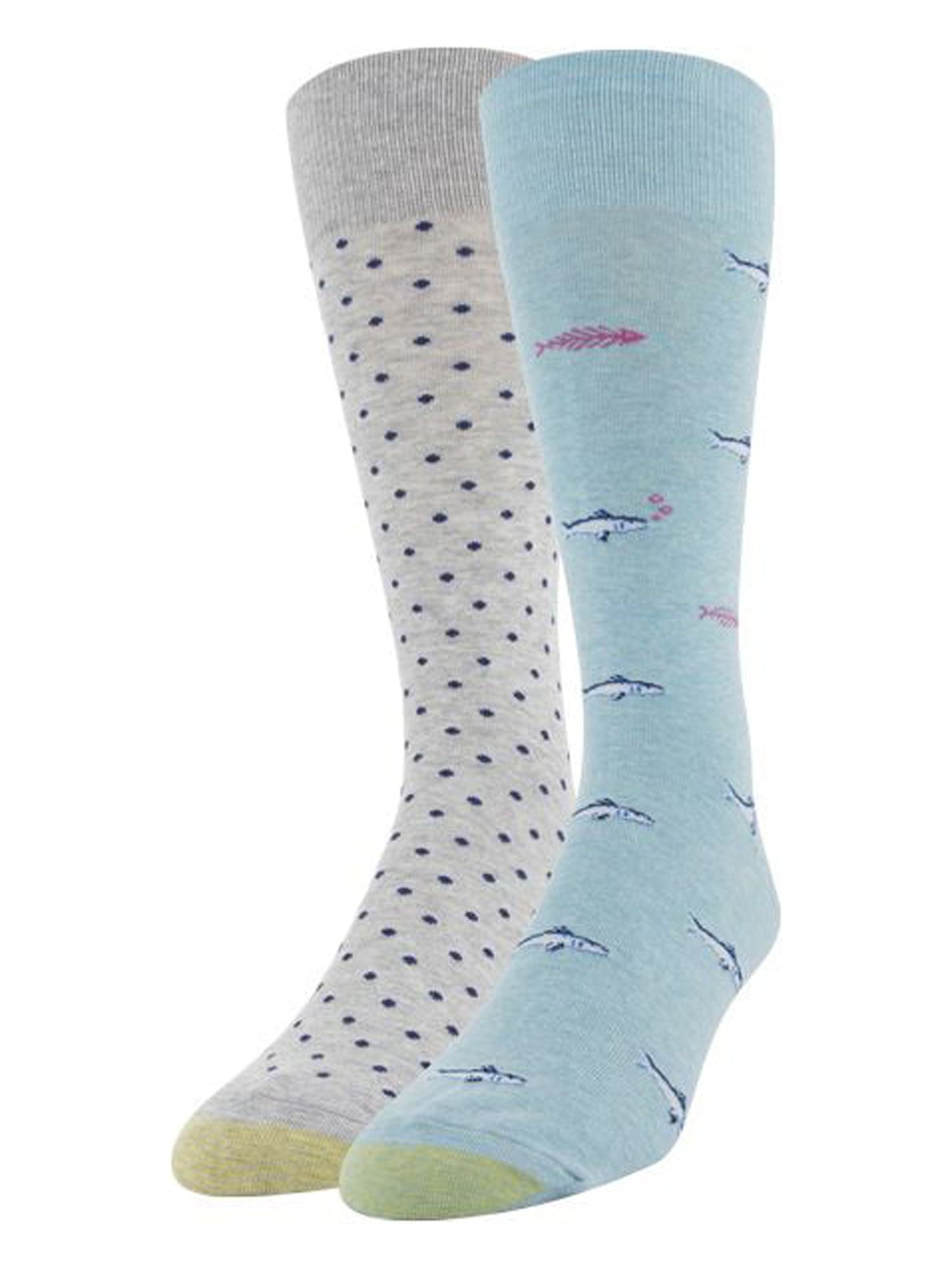 GOLD TOE Mens 2 Pack Blue Assorted Anti-Odor Dress Crew Socks 6-12.5 -  Walmart.com
