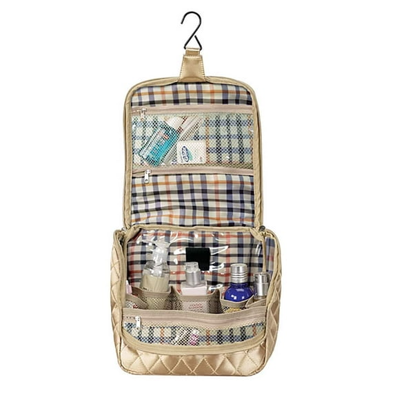 GOLD TOILETRY ORGANIZER BAG