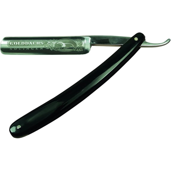 GOLDDACHS razor, carbon steel, plastic grips, with logo