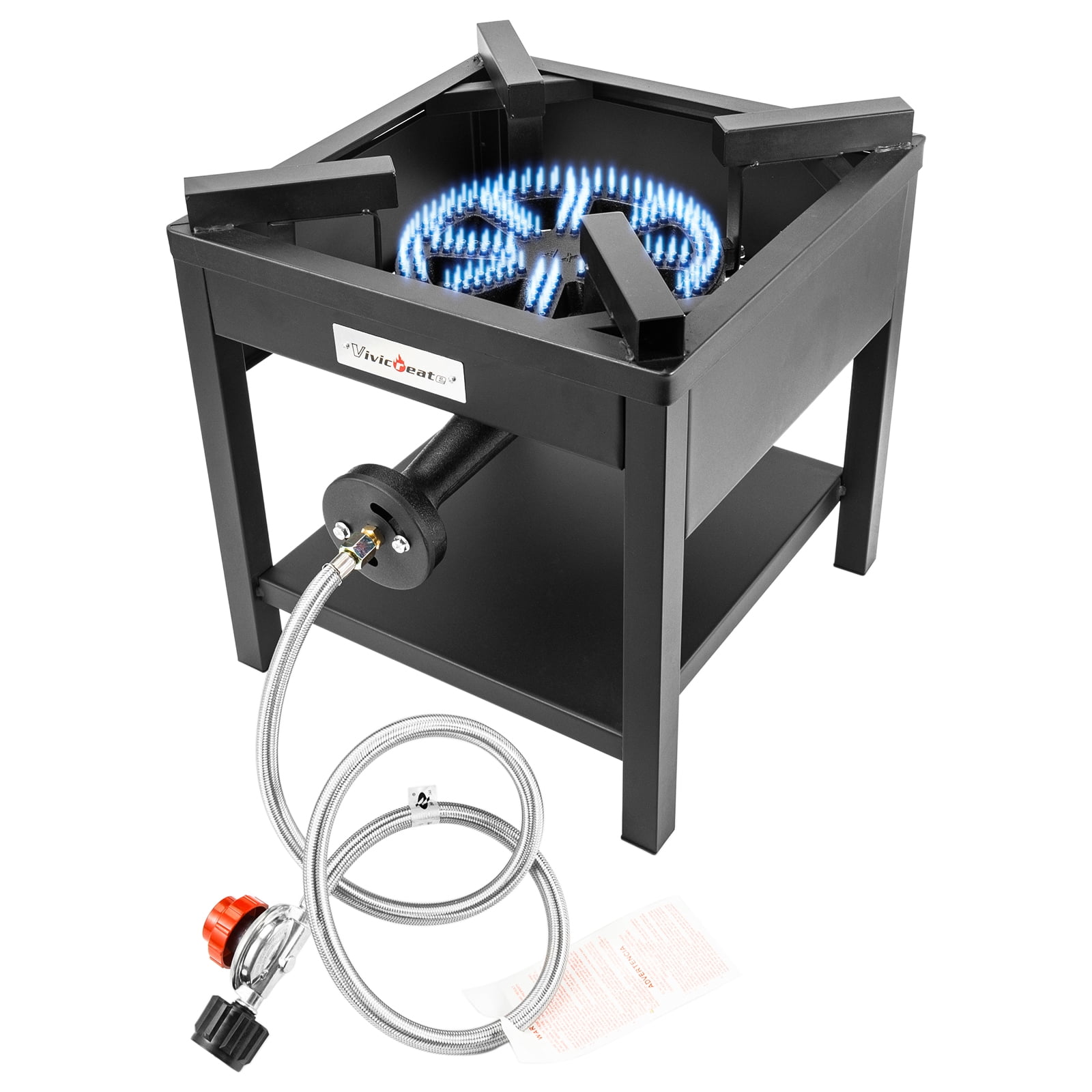 GOLDDOMUS Square Heavy Duty Outdoor Stove Propane Gas Cooker with 20PSIG Regulator & Steel Braided Hose for Home Outdoor Camping
