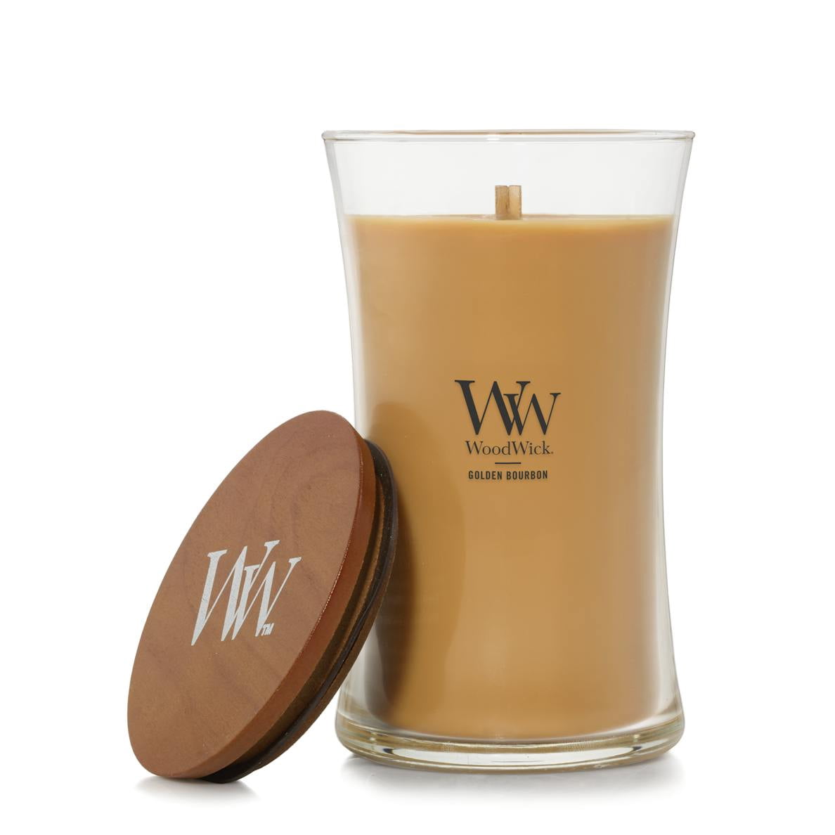 GOLDEN BOURBON WoodWick 22oz Large Jar Candle Burns 180 Hours