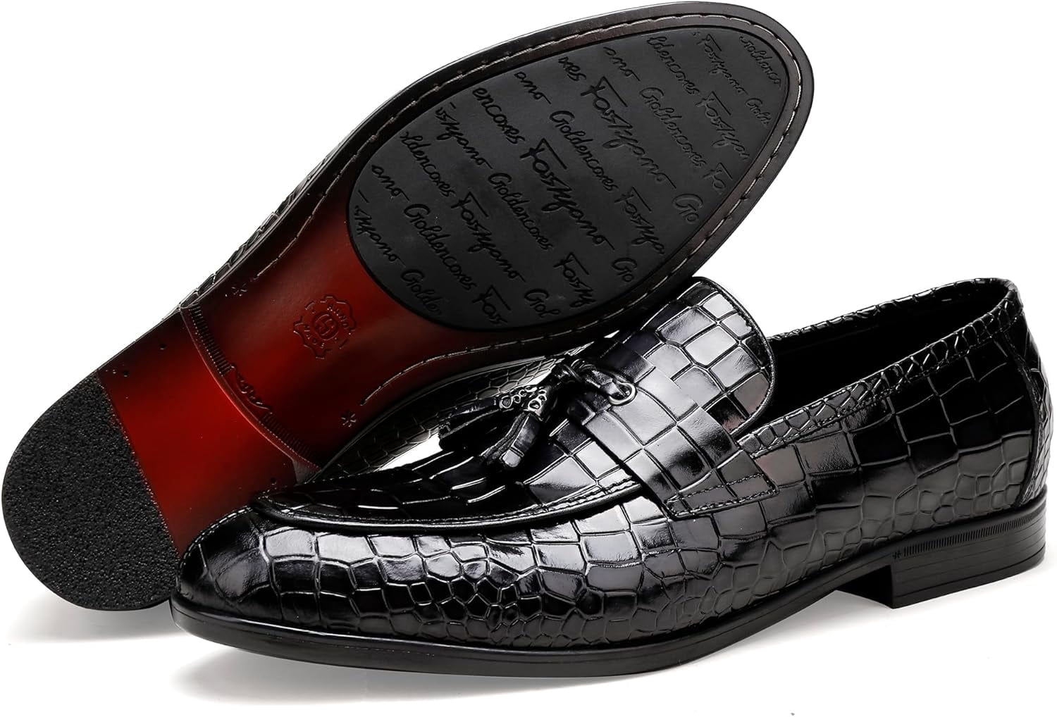 Golde Coxes Family Men’s Classic Leather Dress Shoes Size 9.5 GOLDEN COXES FAMILY Leather Tassels Shoes for Mens, Classic  main image 3