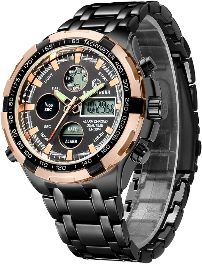 GOLDEN HOUR Luxury Stainless Steel Analog Digital Bangladesh Ubuy