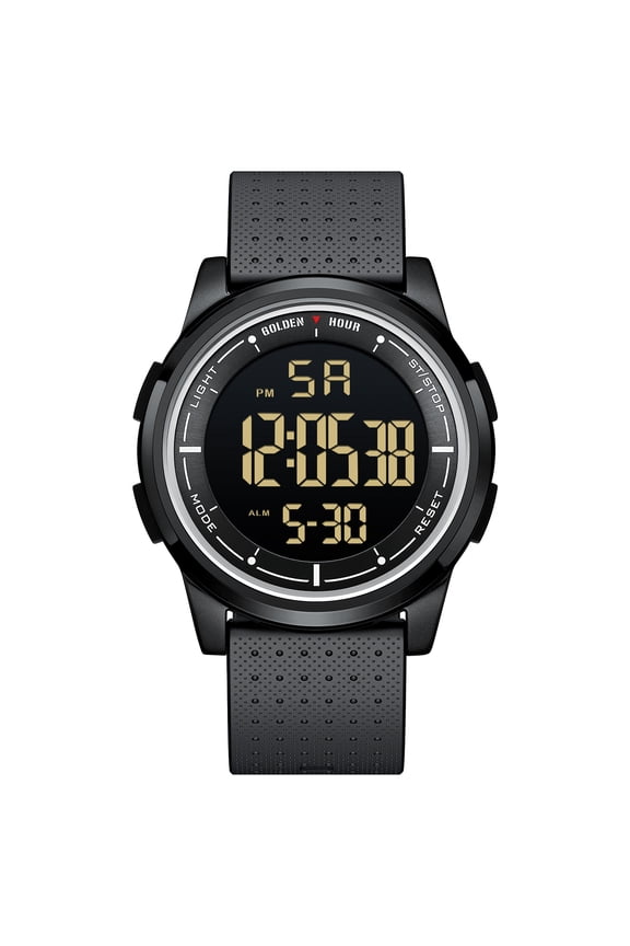 Ultra-Thin Minimalist Sports Waterproof Digital Watches Men with Wide-Angle Display Rubber Strap Wrist Watch for Men Women