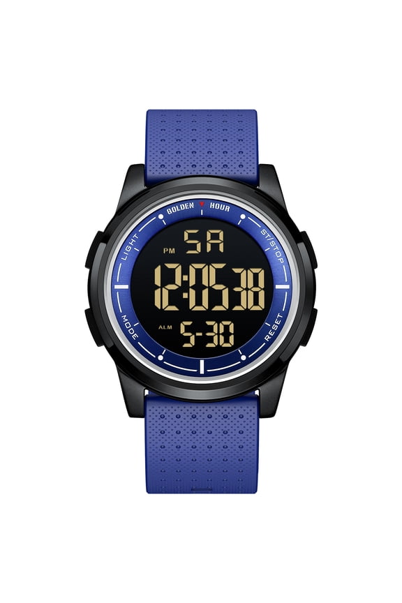 Ultra-Thin Minimalist Sports Waterproof Digital Watches Men with Wide-Angle Display Rubber Strap Wrist Watch for Men Women