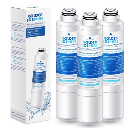 GOLDEN ICEPURE RWF0700A Replacement for HAF-CIN/EXP, RF28HMEDBSR/AA, RF28K9380SR, RF263BEAESR/AA, RF28JBEDBSG, RF4287HARS, RF28HFEDTSR, DA97-08006A Refrigerator Water Filter, 3PACK