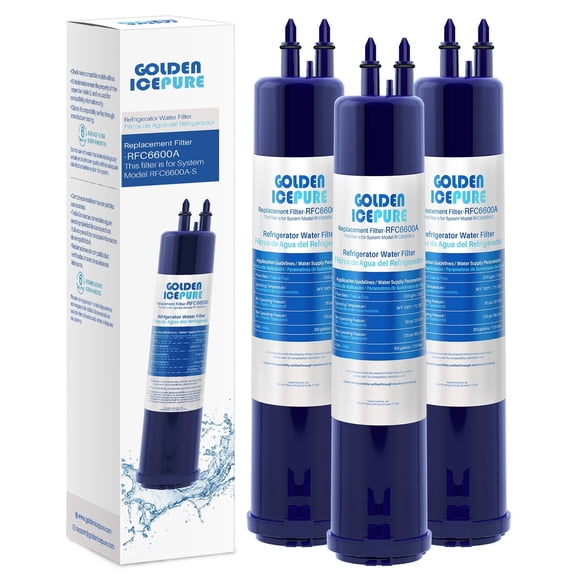 GOLDEN ICEPURE RFC6600A Refrigerator Water Filter Replacement for 4396841, EDR3RXD1, Everydrop Filter 3, 4396710, Kenmore 9030, 9083, 46-9083, 46-9030,3PACK