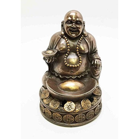 GOLDEN NUGGET PROSPERITY LUCKY BUDDHA INCENSE BURNER SCULPTURE BODHISATTVA