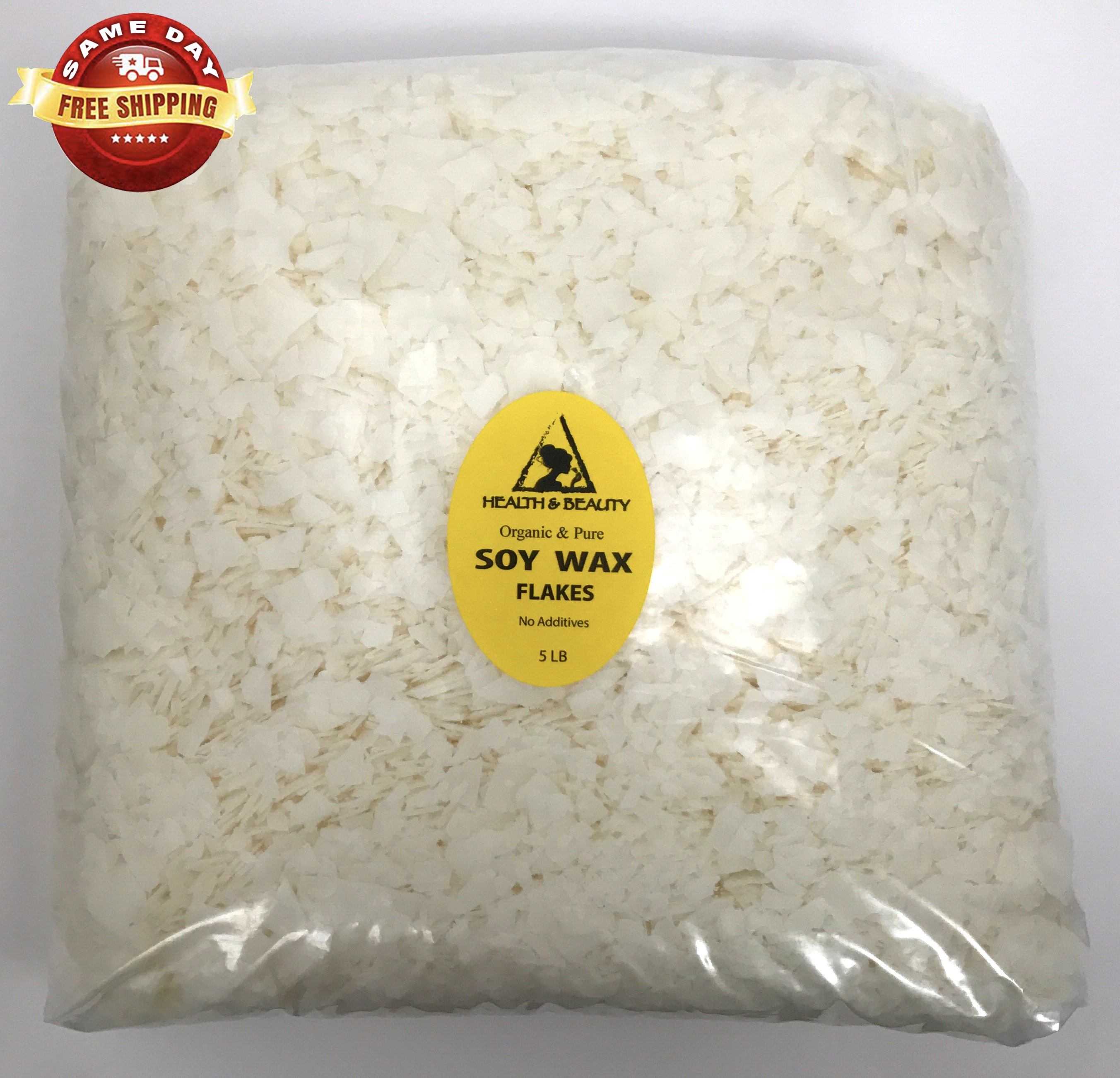 GOLDEN SOY AKOSOY WAX FLAKES ORGANIC VEGAN PASTILLES FOR CANDLE MAKING  NATURAL 100% PURE 5 LB