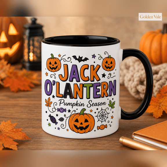 GOLDEN VALE Festive Mug Jack O Lantern Pumpkin Season