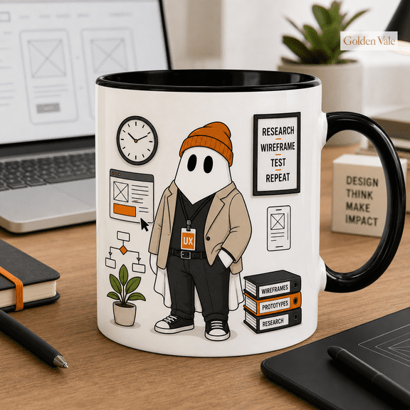 GOLDEN VALE Playful Mug UX Designer Desk Graphic Gift