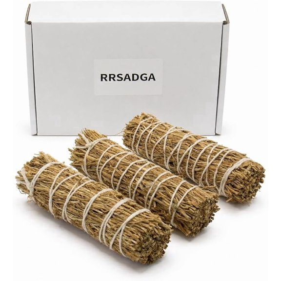 GOLDEN- Vetiver Smudge Sticks  4-Inch Three Pack | Natural Vetiver Bundles for Meditation, Rituals, Space Cleansing, Sage Sticks & Sage Sticks Practices, Home & House Stuff Use