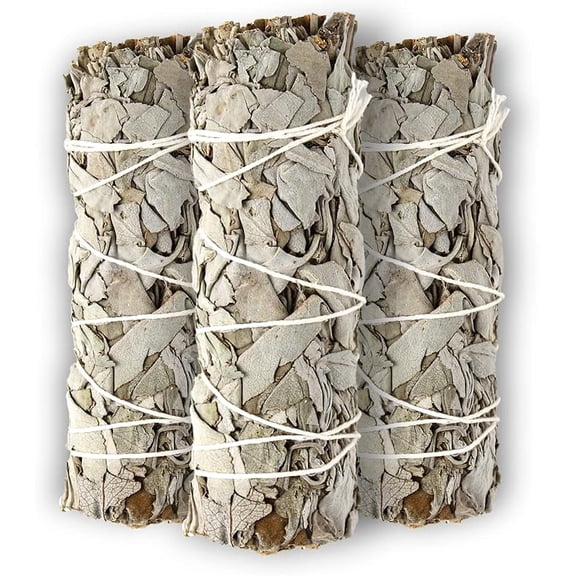 GOLDEN- White Sage 4" - Sage Sticks for Smudging, Healing and Ritual - Hand-Tied Sage Smudge Sticks to Cleanse Negativity - Sustainably Harvested Inch Californian Sage Bundle