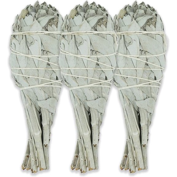 GOLDEN- White Sage Torch 4" - Sage Sticks for Smudging, Healing and Ritual - Hand-Tied Smudge Sticks to Cleanse Negativity - Sustainably Harvested Inch Californian Sage Bundle