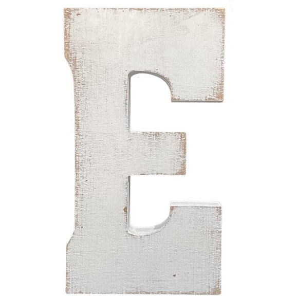 GOLDEN- Wooden Letter E Decor, 10 Inch Rustic Alphabet Sign for Wall or Tabletop(E)