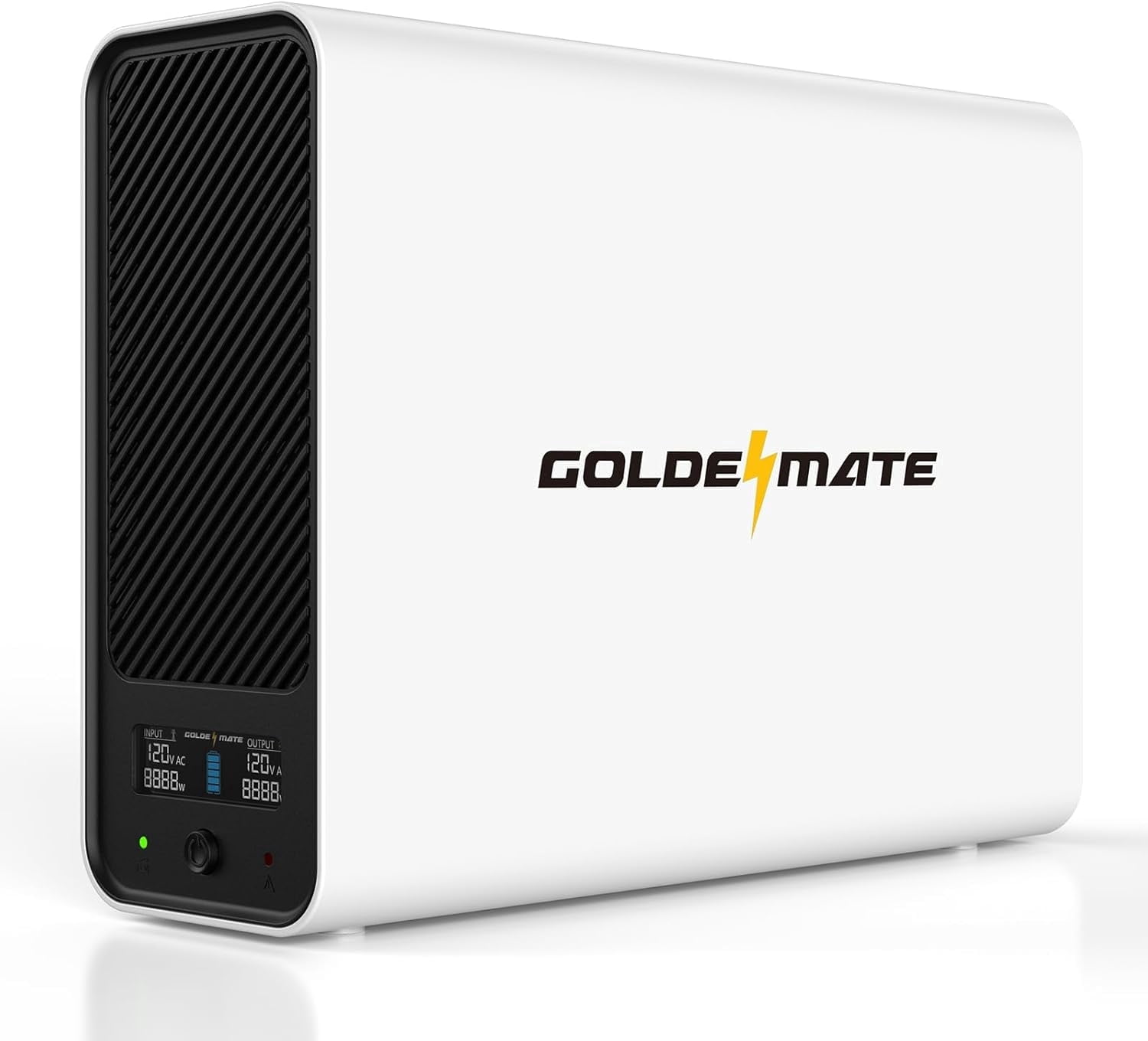 GOLDENMATE 1000VA / 600W Lithium UPS Battery Backup & Surge Protector with Pure Sine Wave Output, USB Auto-Shutdown, 8 Outlets and LCD Display