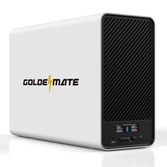 GOLDENMATE 1500VA/1000W LiFePO4 UPS Battery Backup & Surge Protector, Line Interactive Pure Sinewave, AVR, 296Wh, 8 Outlets, LCD Display