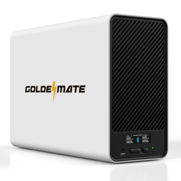 GOLDENMATE 1500VA/1200W Lithium UPS Battery Backup and Surge Protector, Backup Battery Power Supply with LiFePO4 Batteries(296Wh), AVR, Line Interactive Sinewave UPS System, 8 Outlets, LCD Display