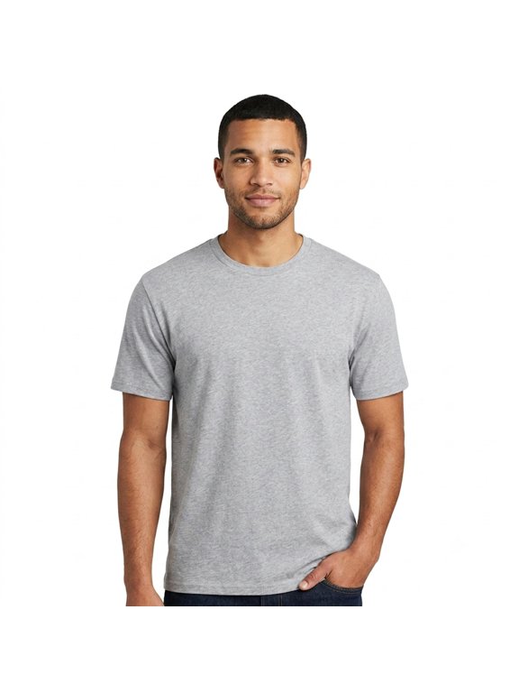 Men's Super-Soft Blank T-Shirt, Short Sleeve Crew Neck Classic Tee, Athletic Heather, M