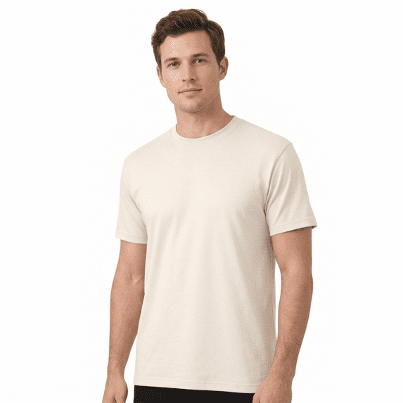 GOLDENROW Pure Dry Fit Poly T-Shirt, Men's Short Sleeve 100% Polyester Tee, Dust, L