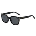 thumbnail image 1 of Piranha Eyewear Goldie Black Triplet Cateye Rhinestone Sunglasses for Women with Smoke Lenses, 1 of 5