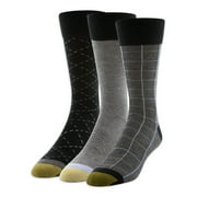 GOLDTOE Edition Mens Dress Windowpane Crew Socks, 3-Pack