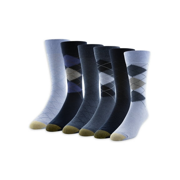 GOLDTOE Edition Men's Casual Argyle Crew Socks, 6-Pack
