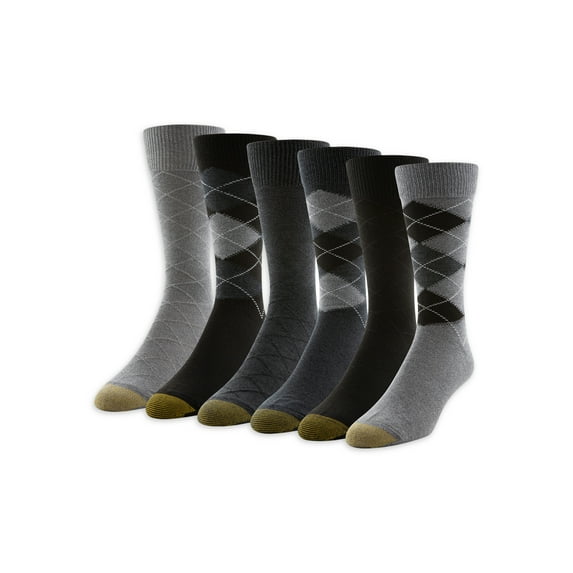 GOLDTOE Edition Men's Casual Argyle Crew Socks, 6-Pack