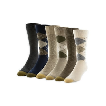 GOLDTOE Edition Men's Casual Argyle Crew Socks, 6-Pack