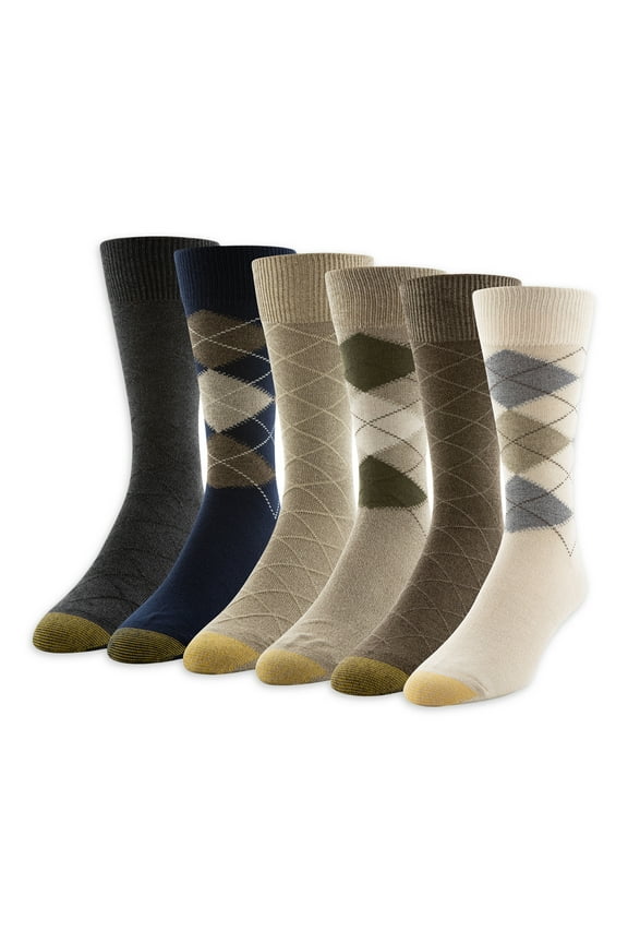 Edition Men's Casual Argyle Crew Socks, 6-Pack