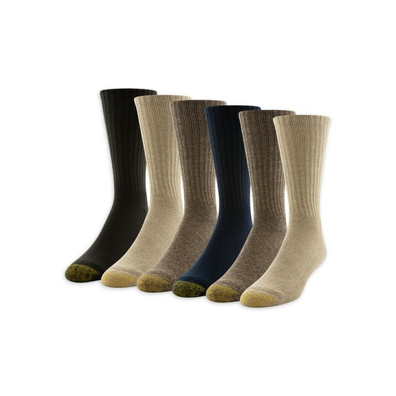 GOLDTOE Edition Men's Casual Cushion Crew Socks, 6-Pack