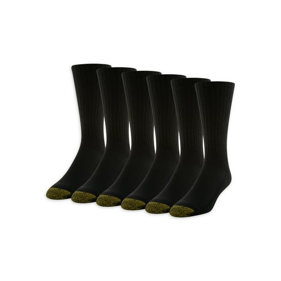 GOLDTOE Edition Men's Casual Cushion Crew Socks, 6-Pack