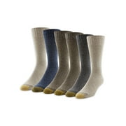 GOLDTOE Edition Men's Casual Flat Crew Socks, 6-Pack