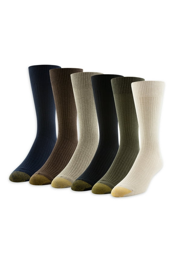 Edition Men's Casual Ribbed Crew Socks, 6-Pack