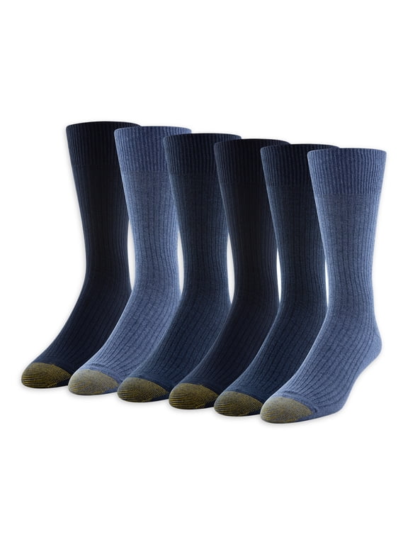 Edition Men's Casual Ribbed Crew Socks, 6-Pack