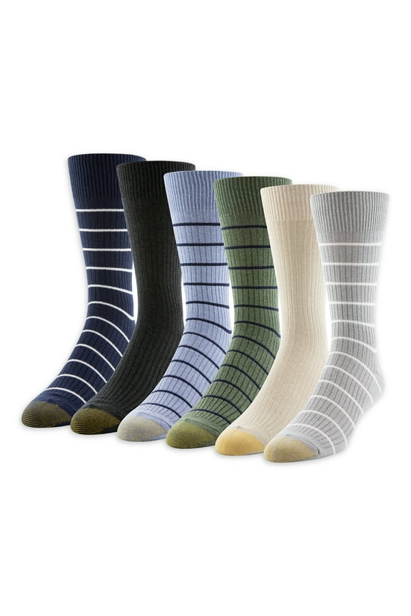 Edition Men's Casual Ribbed Crew Socks, 6-Pack