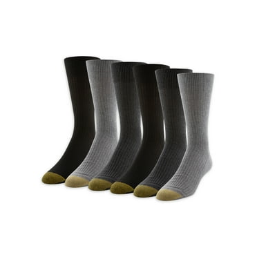 GOLDTOE Edition Men's Casual Ribbed Crew Socks, 6-Pack