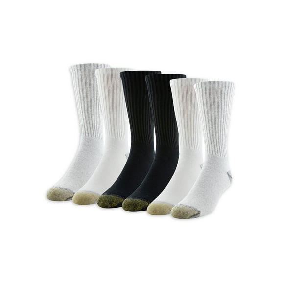 GOLDTOE Edition Men's Classic Sport Cushion Crew Socks, 6-Pack
